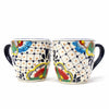 Encantada Handmade Pottery Set of 2 Mugs, Dots & Flowers