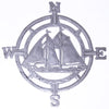 Nautical Compass with Sailboats Haitian Metal Wall Art, 12 inch