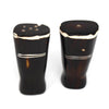Batik Bone Salt & Pepper Shakers, White Etch Design on Dark