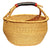 Bolga Market Basket, Extra Large - Natural with Leather Handle