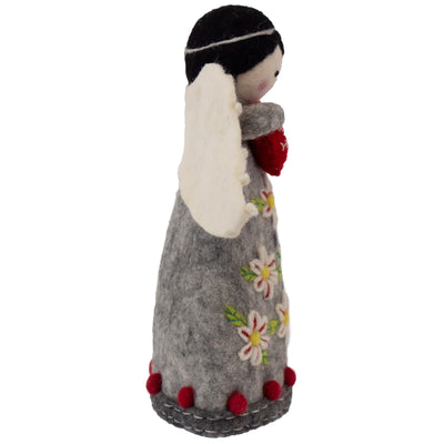 Christmas Tree Topper or Tabletop Decor, Angel Topper Grey - 10 inch Tall