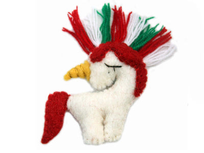 Christmas Unicorn Felt Ornament