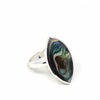 Abalone Silver Marquise Adjustable Ring,