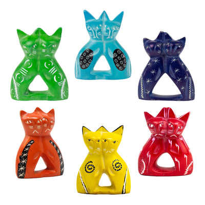 Single Soapstone Lovey Cats - 4 -inch