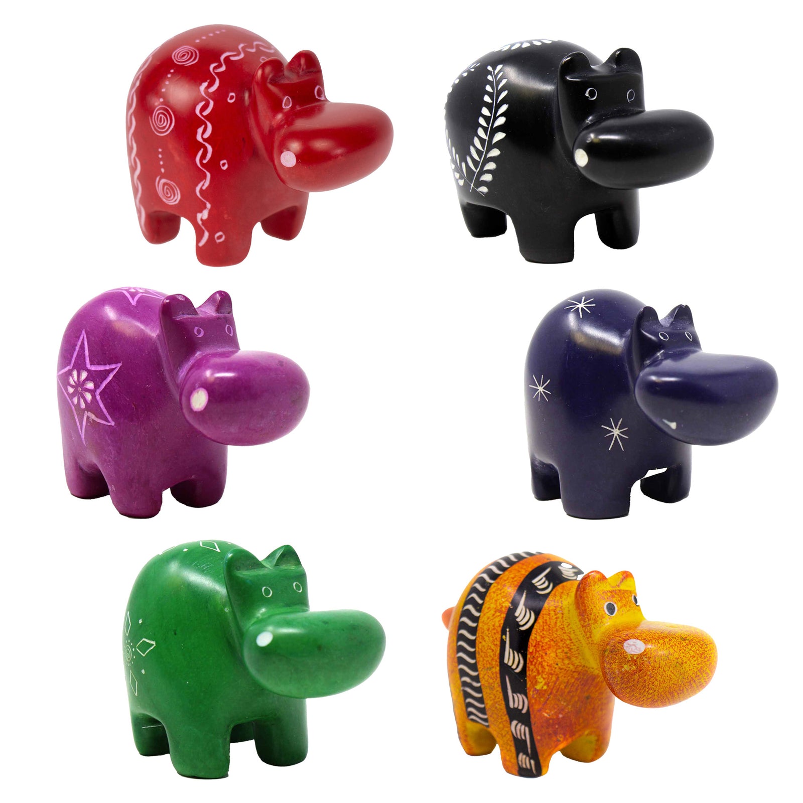 Single Soapstone Hippos - Medium 2.5 inch