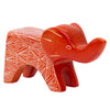 Large Soapstone Happy Elephant 4.5 inches - Orange