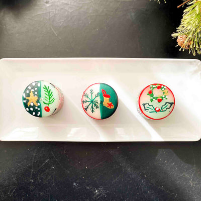 Christmas Hand-Painted Votive Candles, Boxed Set of 3 (Ukhisimusi Design)