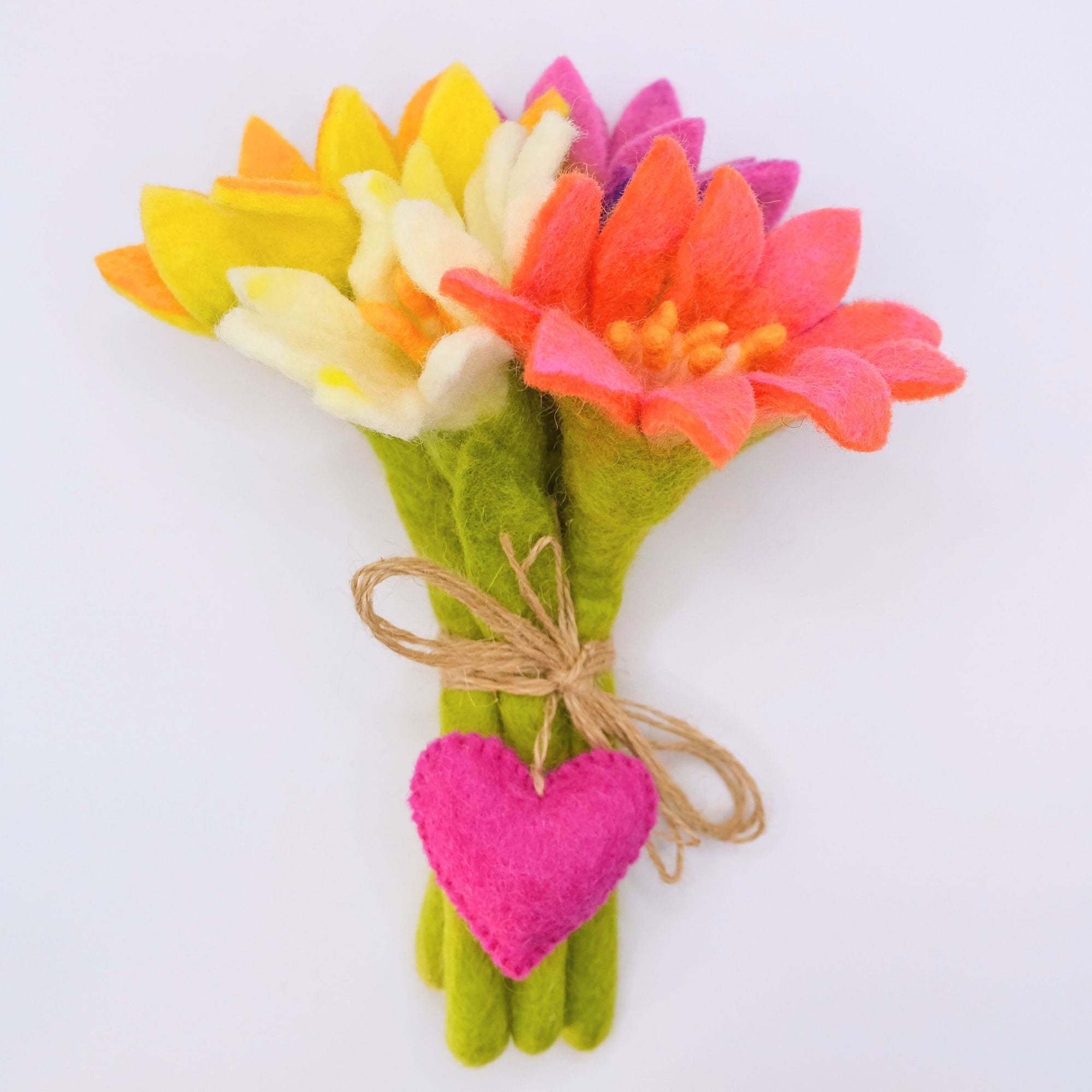 Handmade Felt Flower Bouquet, Set of 5