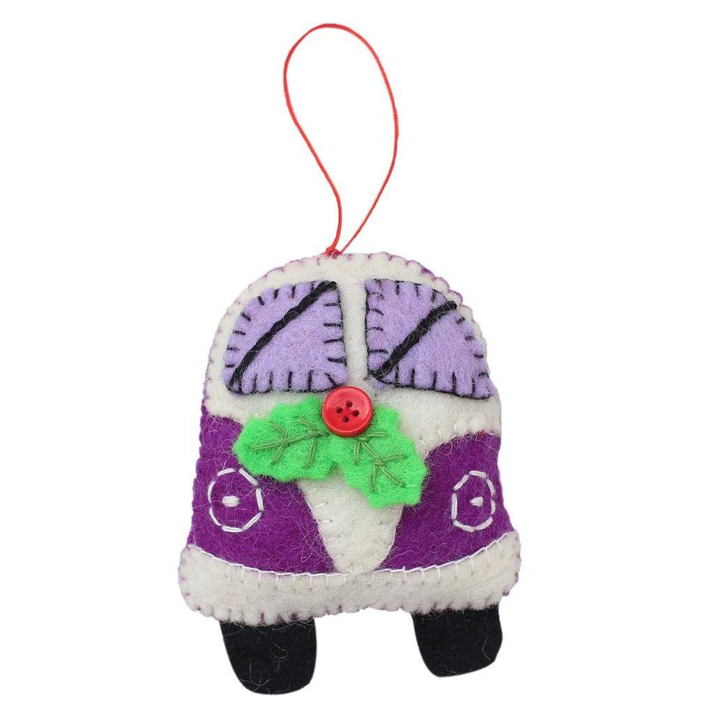 Tie-Dye Groovy Van Felt Ornament