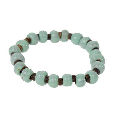 Haiti Clay Bead Bracelet, Mint Blue - PACK OF 3