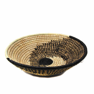 Woven Sisal Basket, Spiral Pattern in Natural/Black MIXED DESIGNS