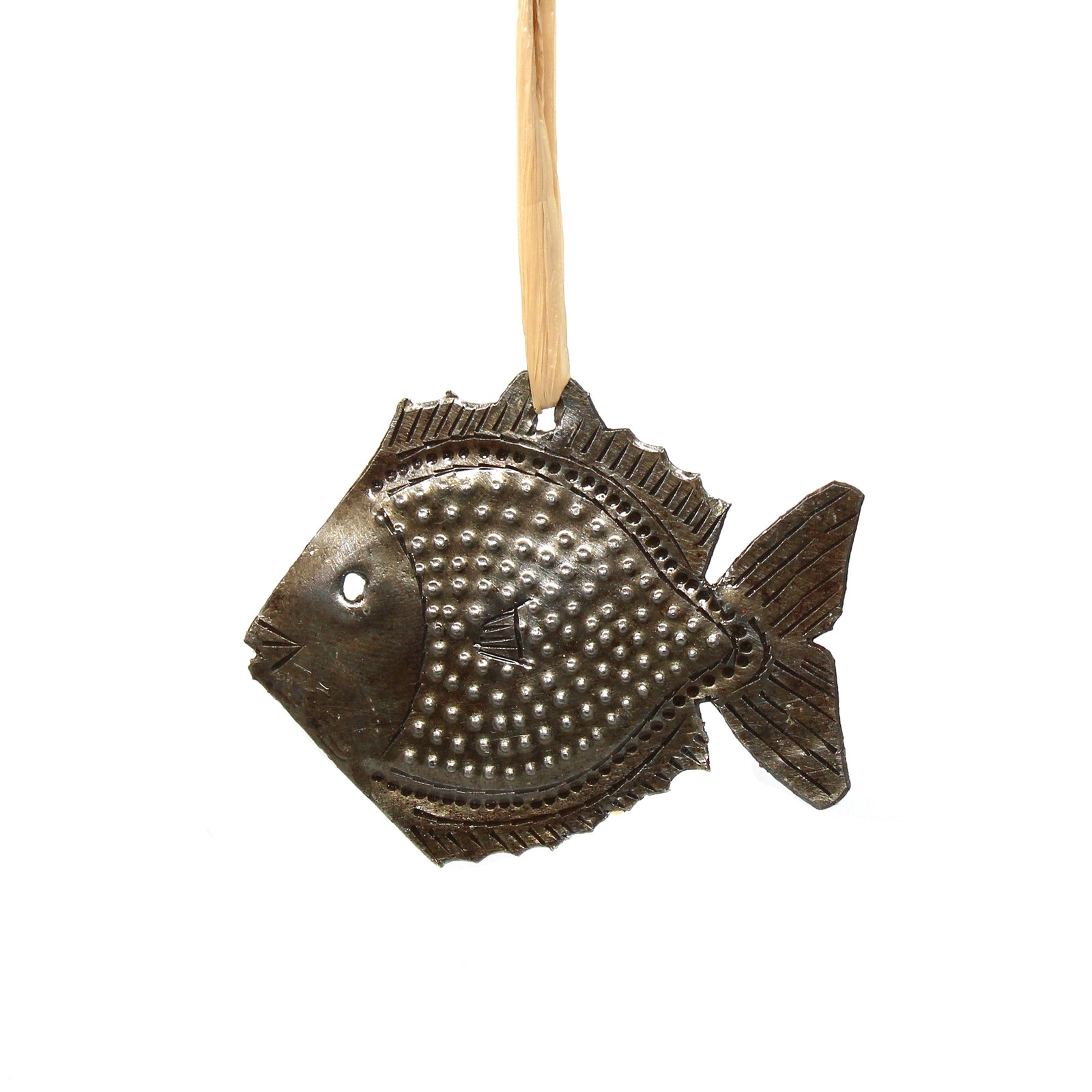 Fish Nautical Haitian Metal Drum Christmas Ornament