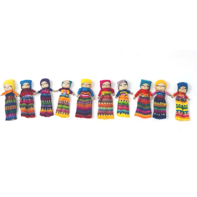 2-Inch Assorted Worry Dolls - Set of 10