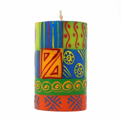 Hand-Painted Pillar Candle, Gift Box, 4-inch (Shahida Design)