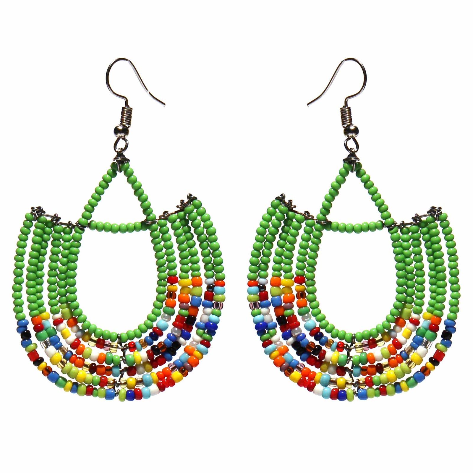 PACK OF 5 -Maasai Bead Basket Dangle Earrings