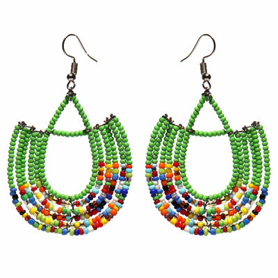 PACK OF 5 -Maasai Bead Basket Dangle Earrings