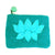Hand Crafted Felt Pouch from Nepal: Lotus Flower, Turquoise