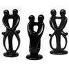 Single Soapstone Family Sculptures - 8-inch - Black Finish