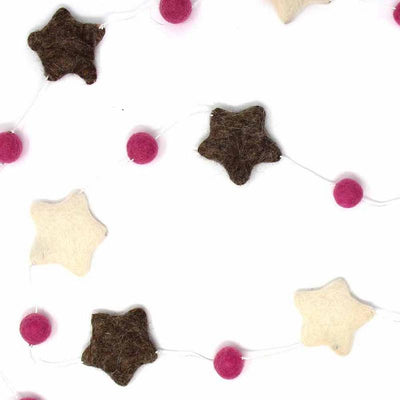 Stars Felt Garland Kids' Room Décor, Pink/Grey