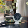 Soapstone Compass Sculpture - Dark Gray Stone