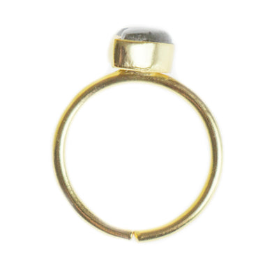 Labradorite Crescent Moon Brass Ring, PACK OF 3