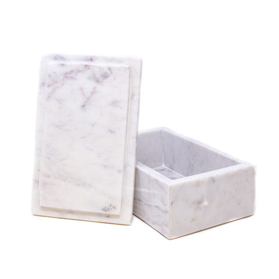 Handmade Marble Rectangle Box with Lid