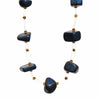 Floating Stone & Maasai Bead Necklace, Dark Blue