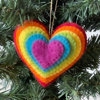 LOVE Burst Handmade Felt Ornament