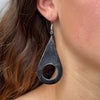 Teardrop Dangle Horn Earrings, Dark Hue