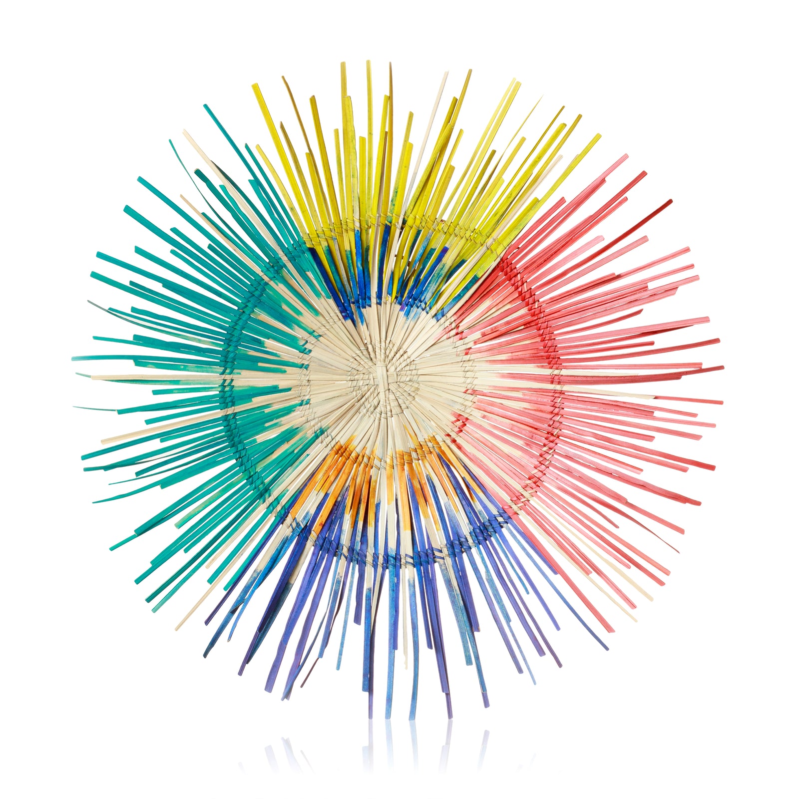 3D Sun Plate Palm Wall Sculpture, Small 20 inch