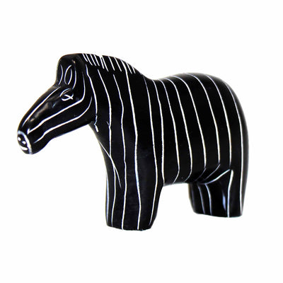 2-Piece Set - Soapstone Zebra Sculptures - Yin-Yang