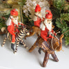 Set of Three Banana Fiber Santa Riding on Safari Animals- Lion, Zebra, Elephant