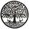 Birds on Roots Tree of Life Ringed Haitian Metal Drum Wall Art, 23"
