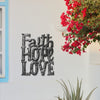 "Faith Hope Love" Inspirational Haitian Metal Drum Wall Art