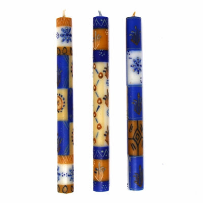 Hand Painted Taper Candles, Three in Gift Box Durra Design