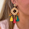 Cane Earrings with Bright Tassels, PACK OF 3