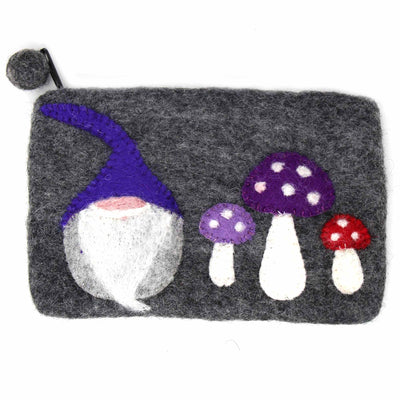 Gnome Felt Zipper Pouch