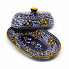 Encantada Handmade Pottery Butter Dish, Blue