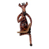 Thinking Giraffe Carved Wood Sculpture Shelf Decor