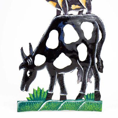 Whimsical Stacked Farm Animal Haitian Steel Drum Wall Art