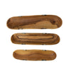 Bone Inlay Oblong Nested Olive Wood Bowls, Set of 3