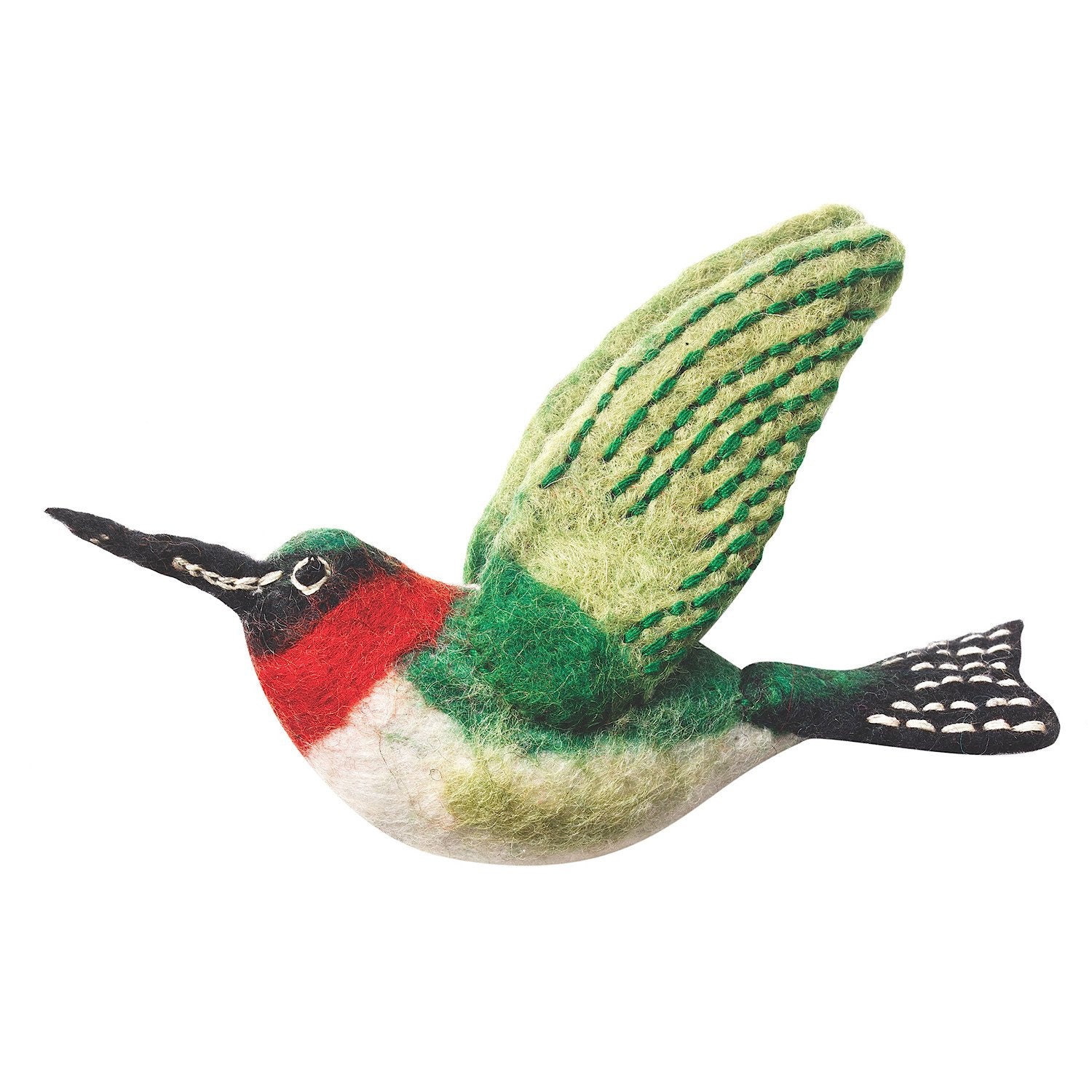 Wild Woolies Felt Bird Garden Ornament - Hummingbird