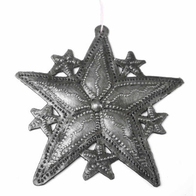 Stars Haitian Metal Drum Christmas Ornament (3.5" x 3.5")