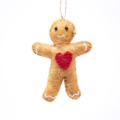 Rainbow Ginger Friend Ornament - Red Heart