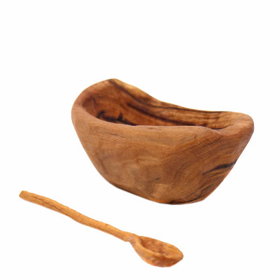 Reclaimed Olive Wood Salt Pot Salt or Herb Pinch Pot (No Handle)