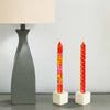 Hand-Painted Dinner Candles, Pair (Zahabu Design)