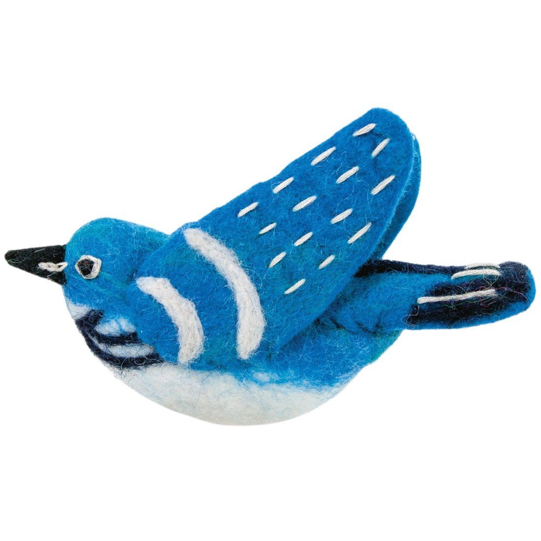 Wild Woolies Felt Bird Garden Ornament - Cerulean Hummingbird