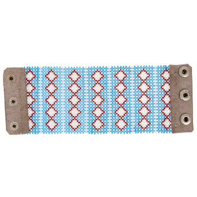 Maasai Bead Wide Wrap Bracelet, Diamond Tribal Pattern