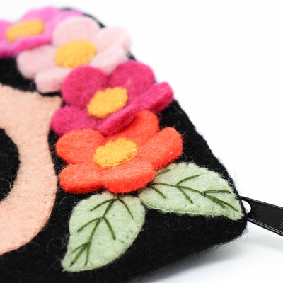 Frida Felt Zipper Pouch