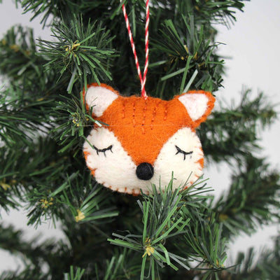 Sleeping Fox Felt Ornament